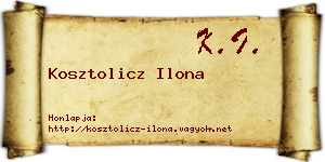 Kosztolicz Ilona névjegykártya