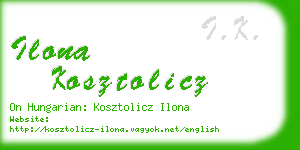 ilona kosztolicz business card